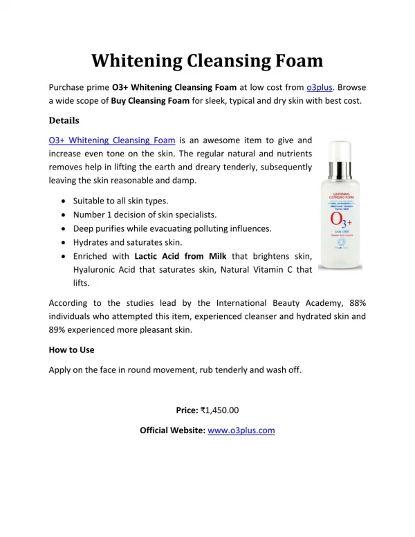 whitening cleansing foam