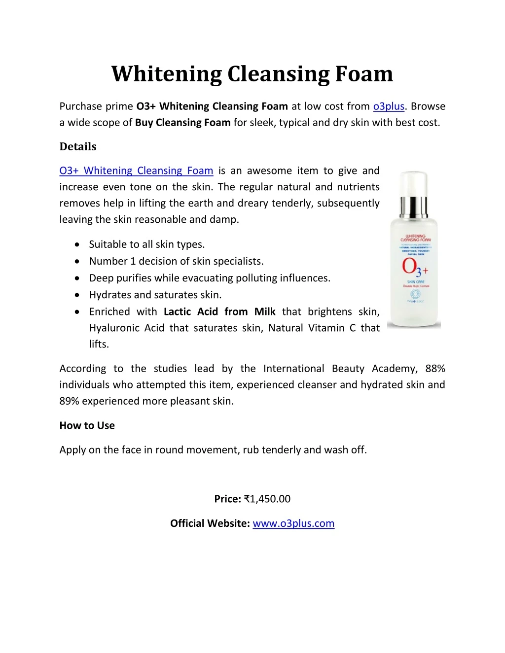 whitening cleansing foam