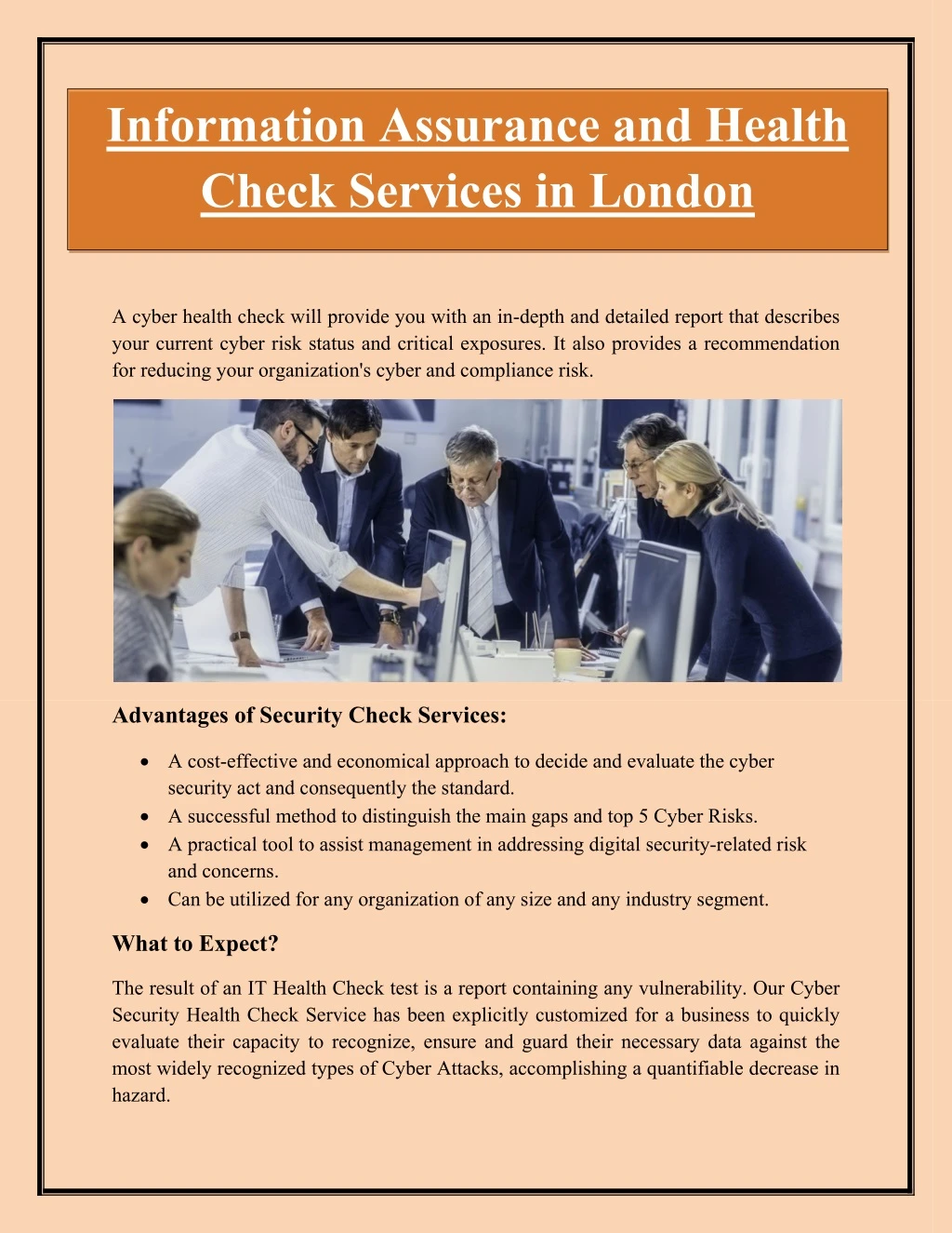 information assurance and health check services