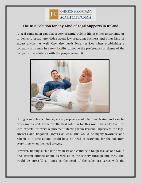 The Best Solution for any Kind of Legal Supports in Ireland
