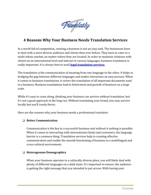 4 Reasons Why Your Business Needs Translation Services