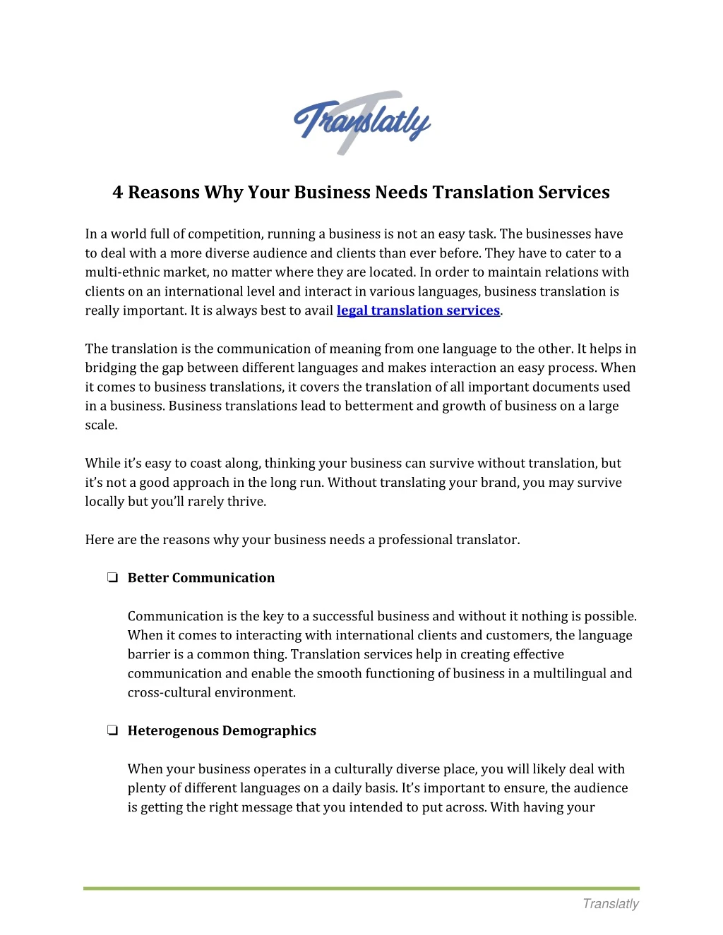 4 reasons why your business needs translation