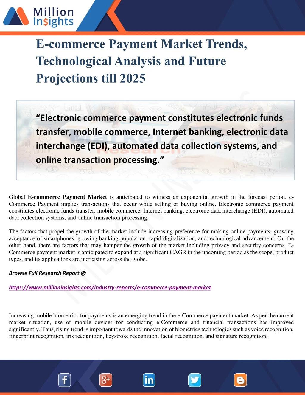 e commerce payment market trends technological