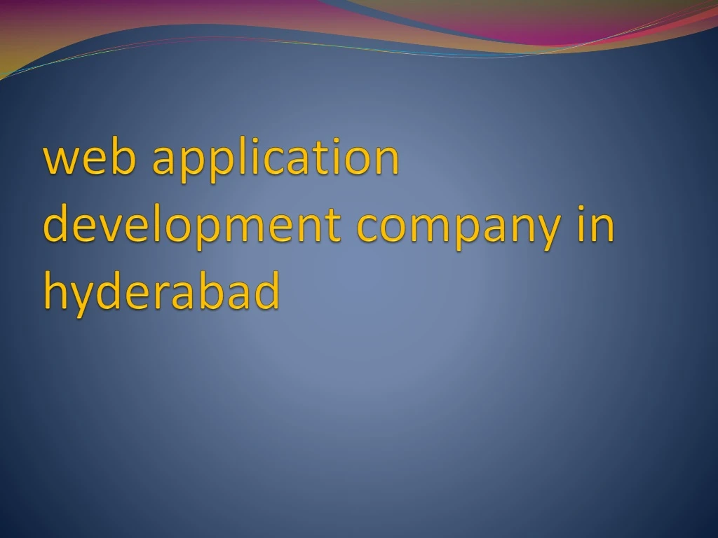 web application development company in hyderabad