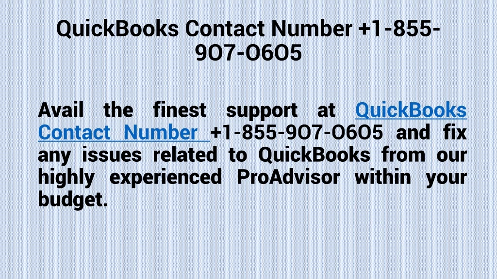 quickbooks contact number 1 855 9o7 o6o5