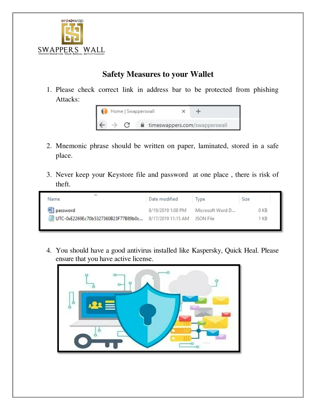 safety measures to your wallet