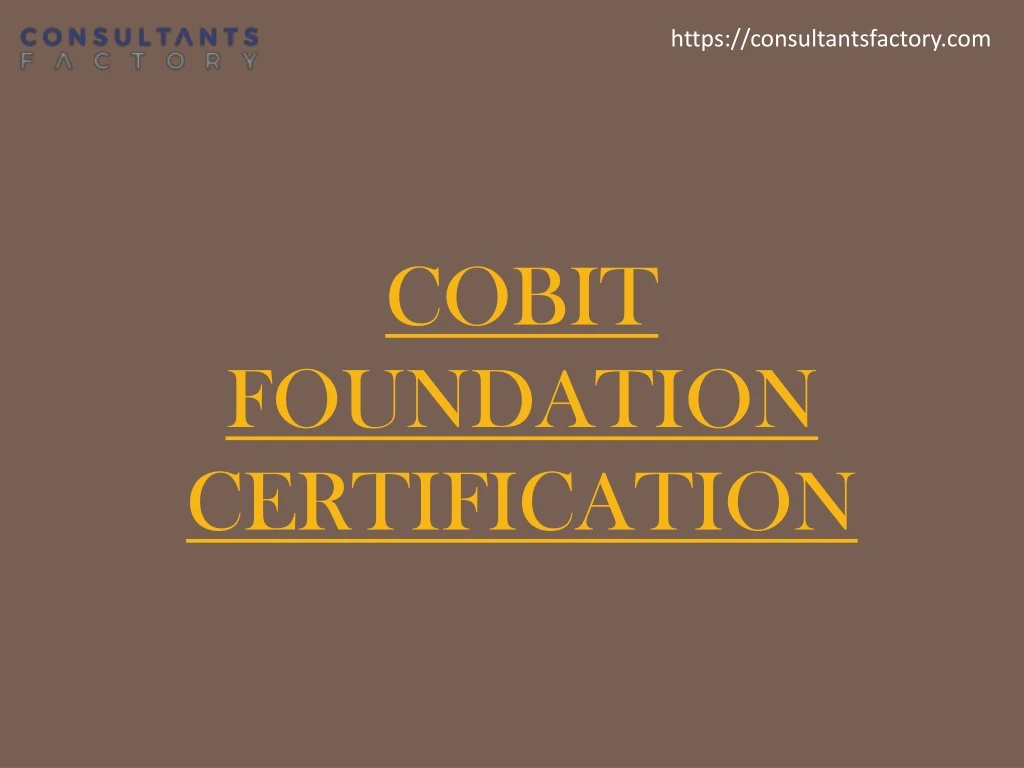 cobit foundation certification