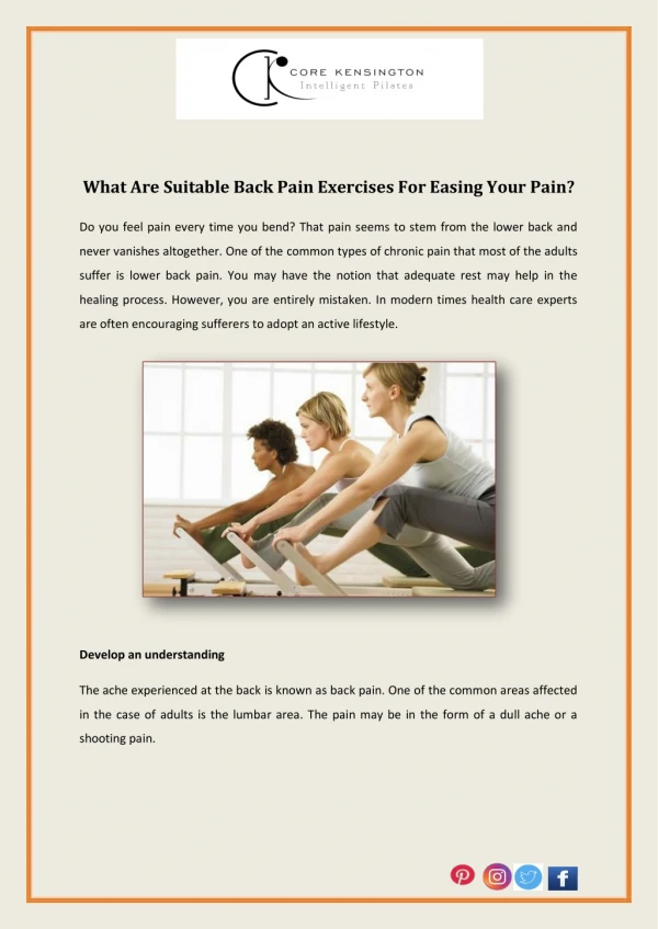 What Are Suitable Back Pain Exercises For Easing Your Pain?