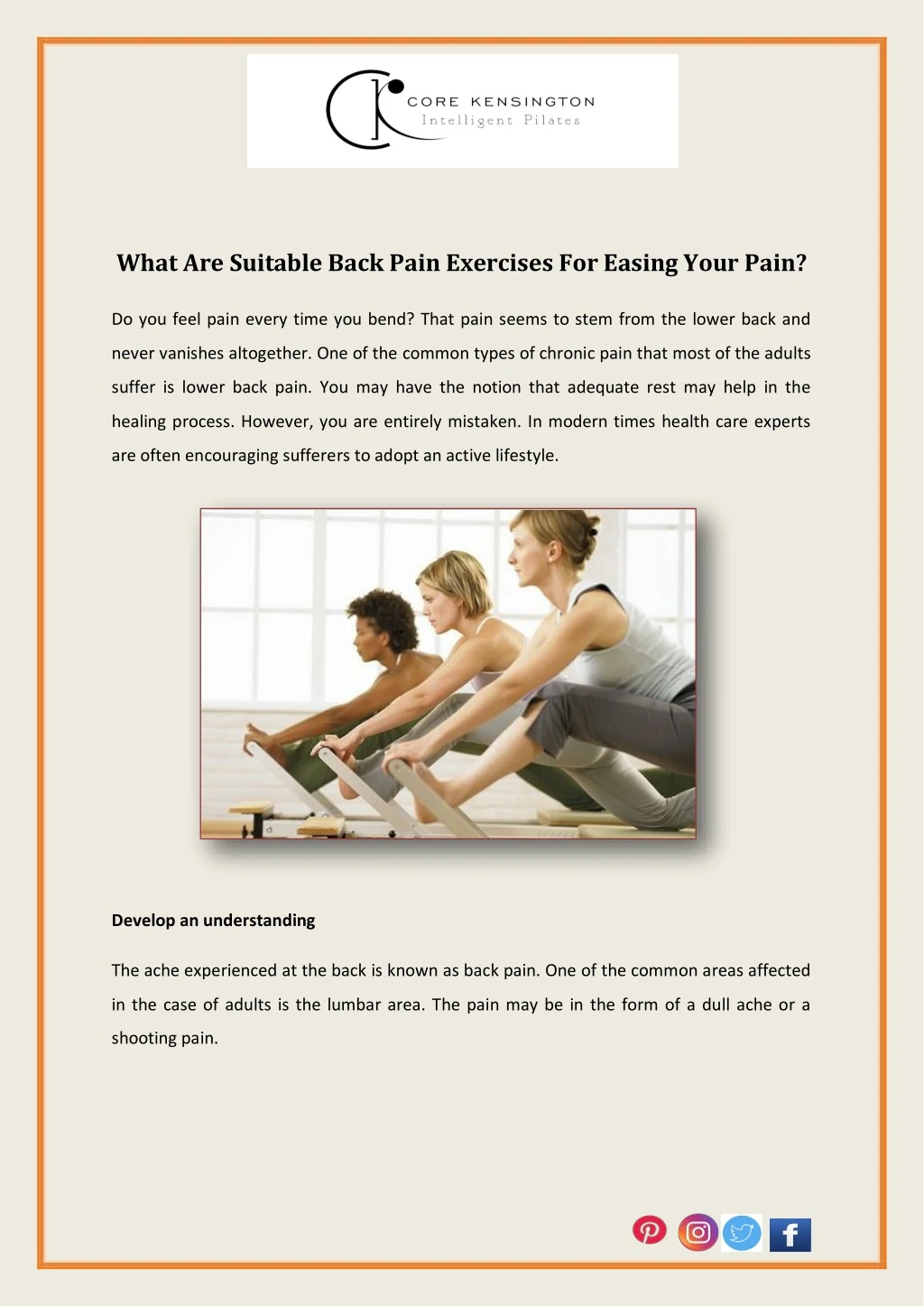 what are suitable back pain exercises for easing