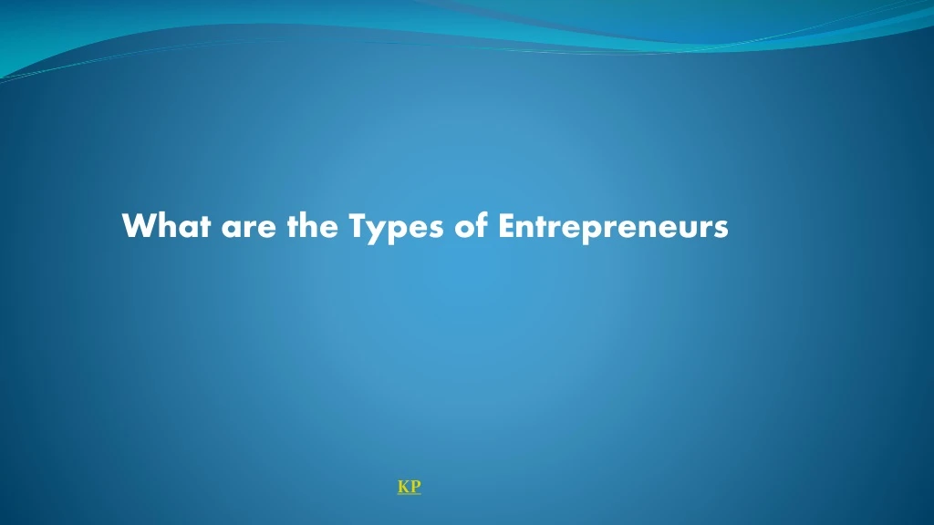 what are the types of entrepreneurs
