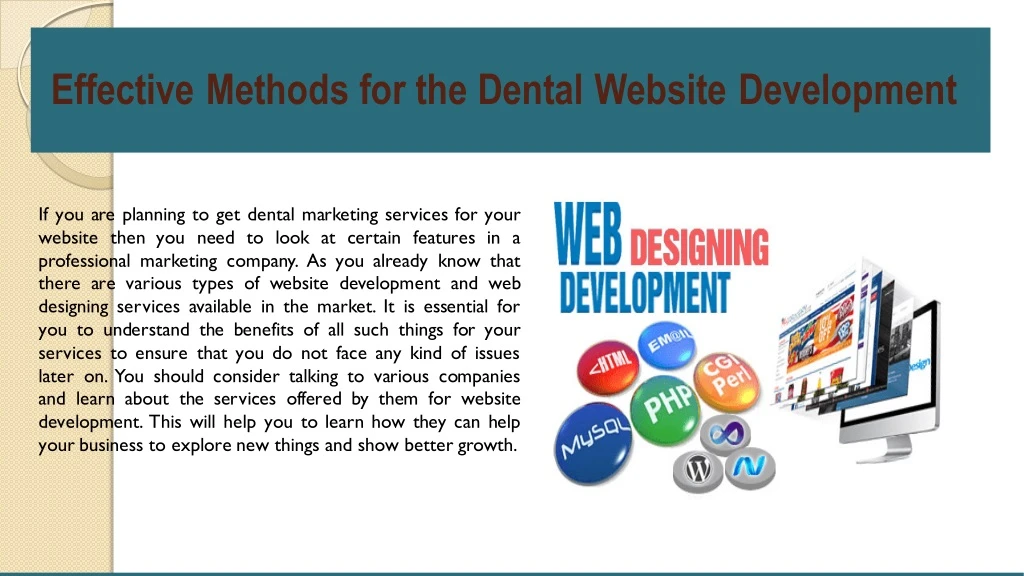 effective methods for the dental website