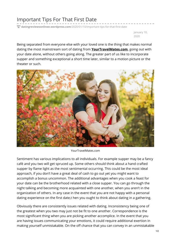 important tips for that first date