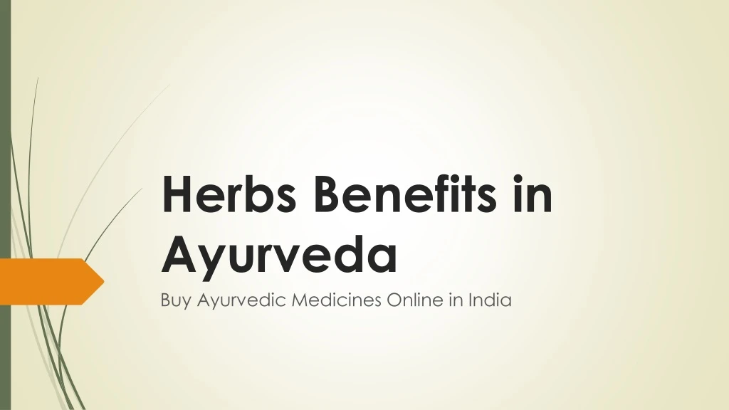 herbs benefits in ayurveda