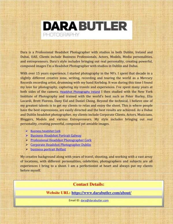 dara is a professional headshot photographer with
