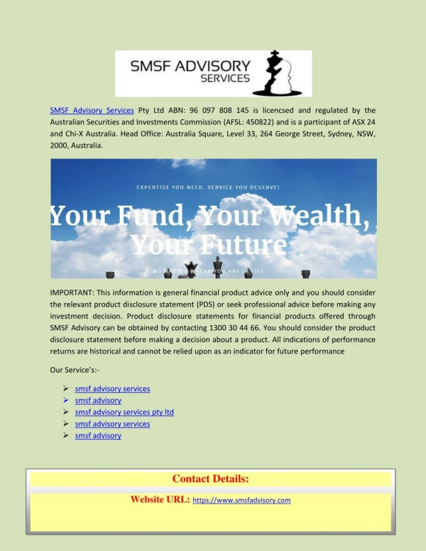 smsf advisory services