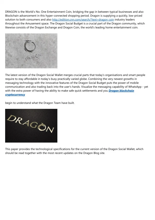 Dragon Social Wallet Tech Specs