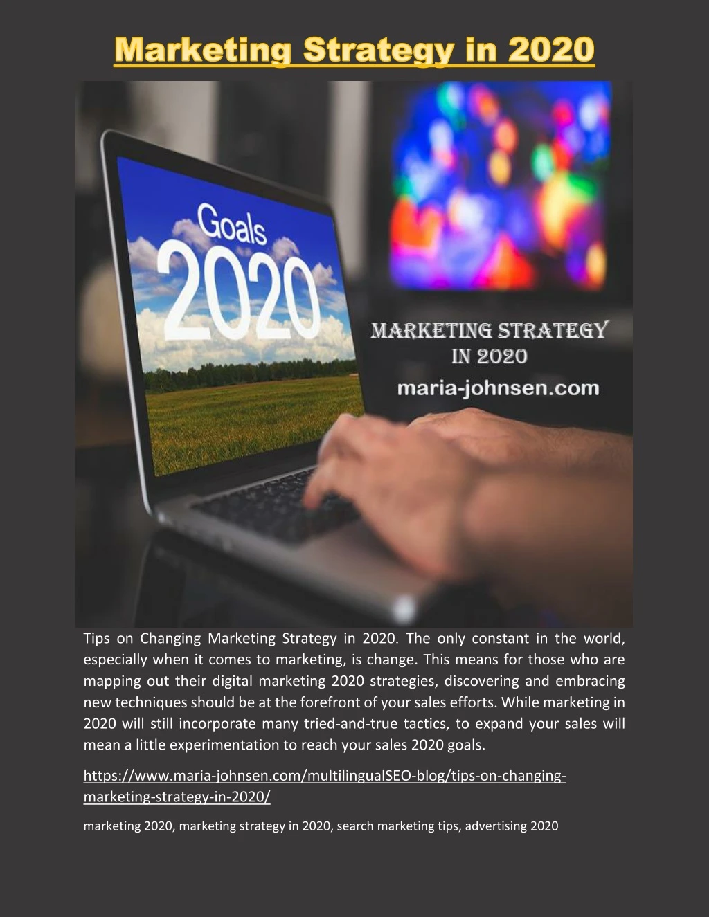 tips on changing marketing strategy in 2020