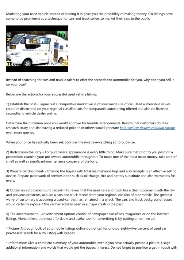 marketing your used vehicle instead of trading