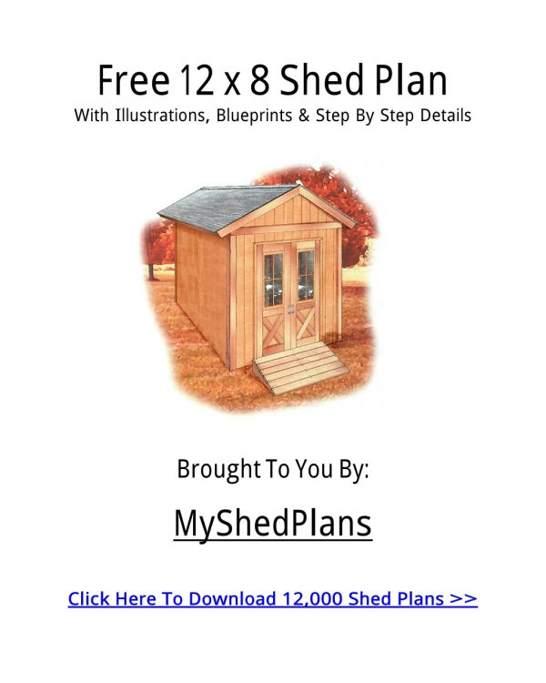 Ryan Shed Plans PDF Free 12 x 8 Shed Plan Download