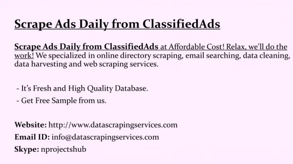 scrape ads daily from classifiedads
