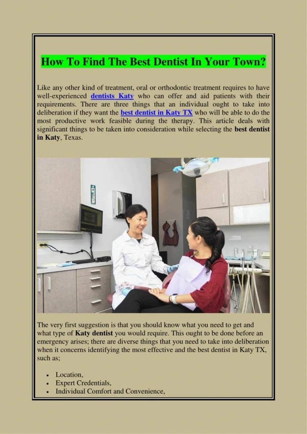 how to find the best dentist in your town