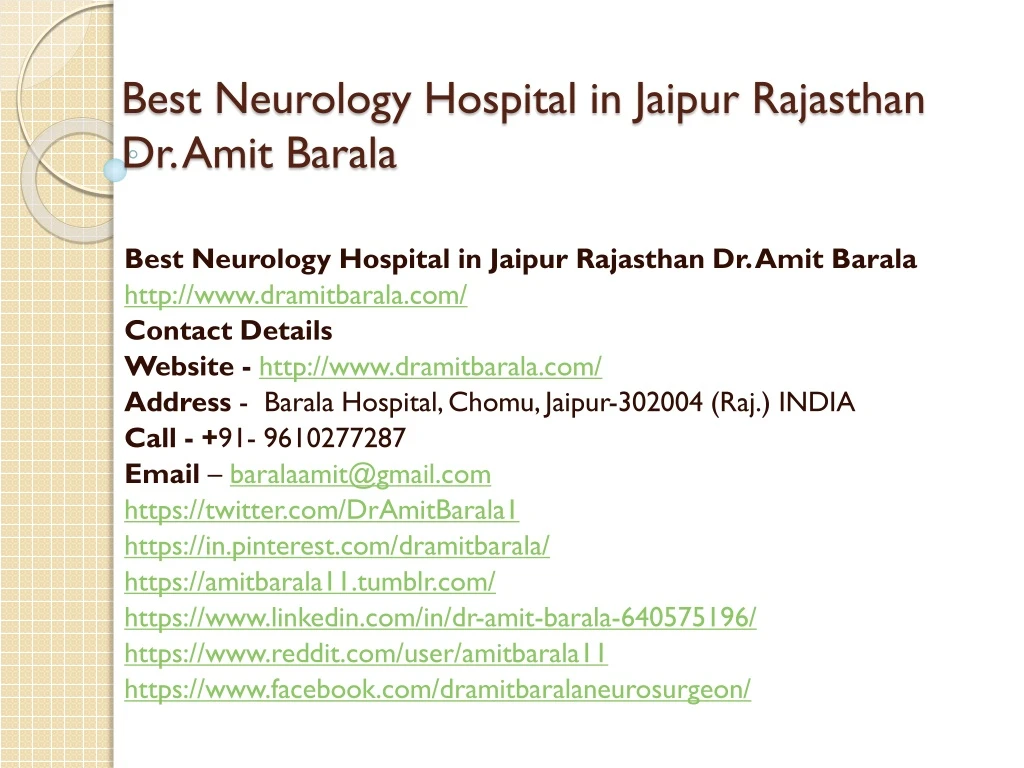 best neurology hospital in jaipur rajasthan dr amit barala