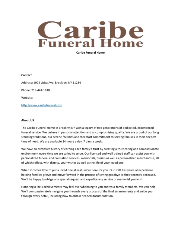 Caribe Funeral Home