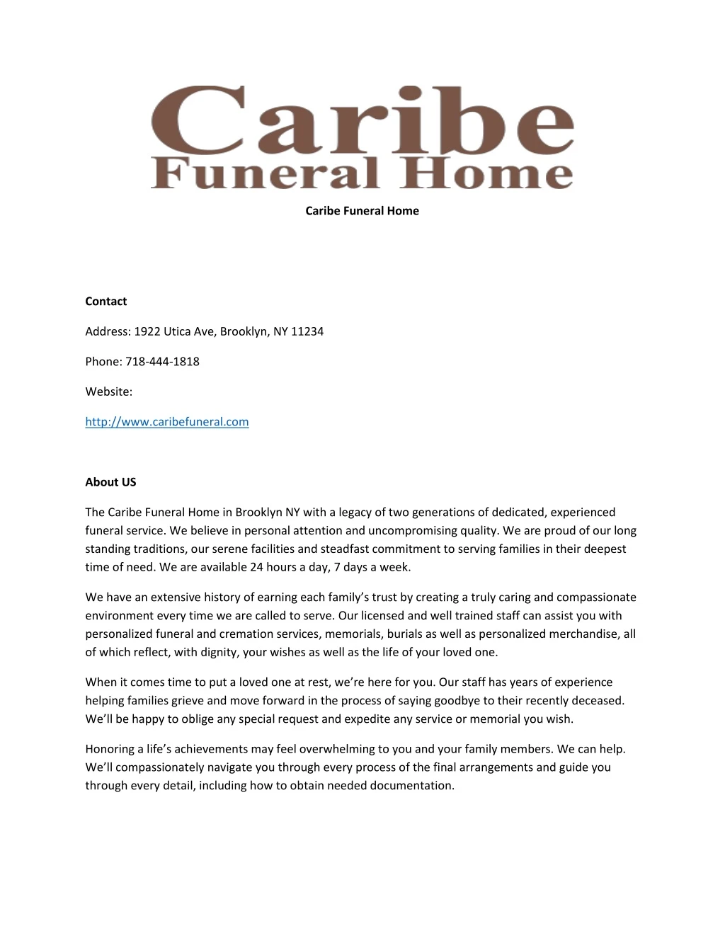 caribe funeral home