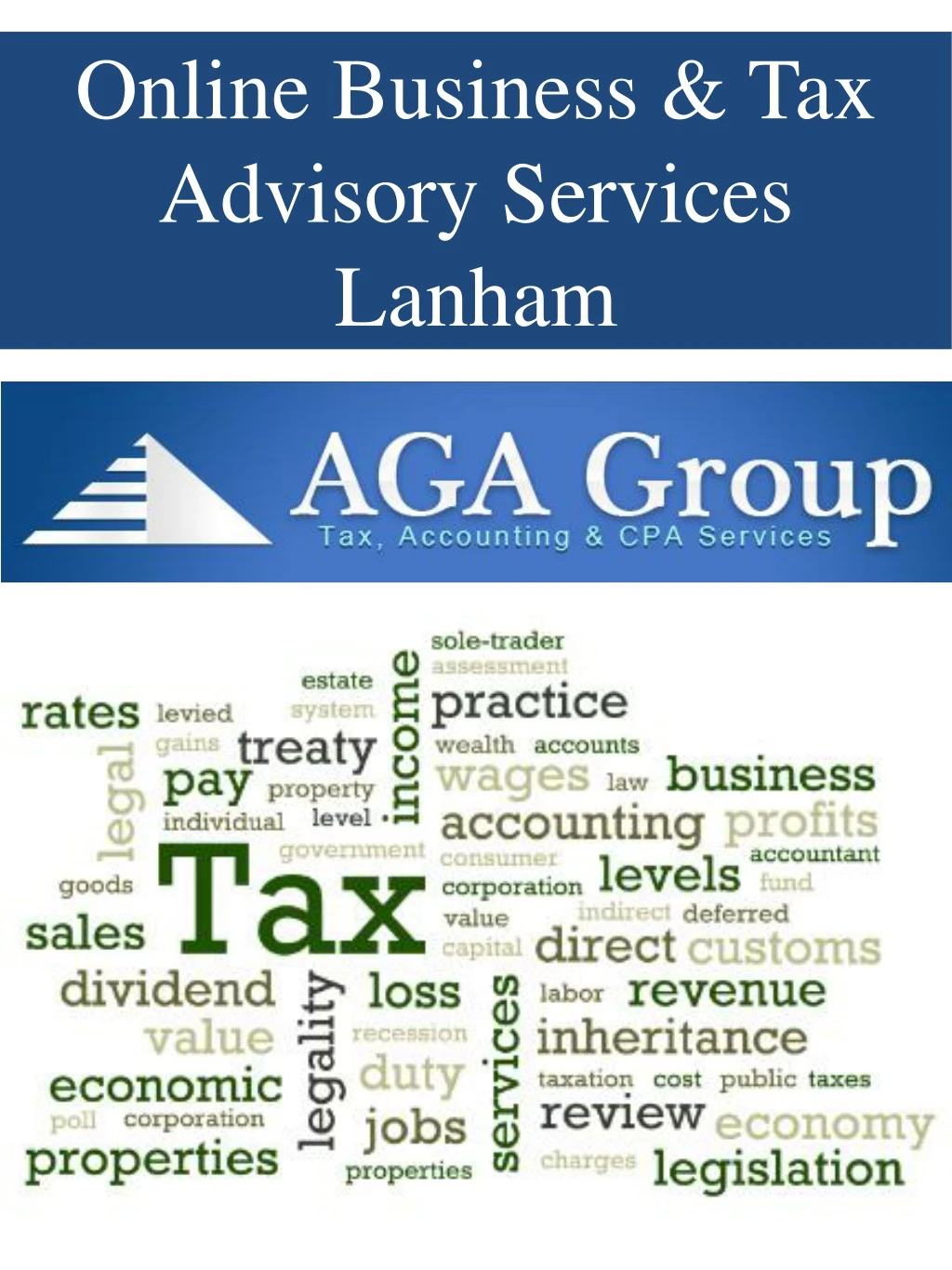 online business tax advisory services lanham