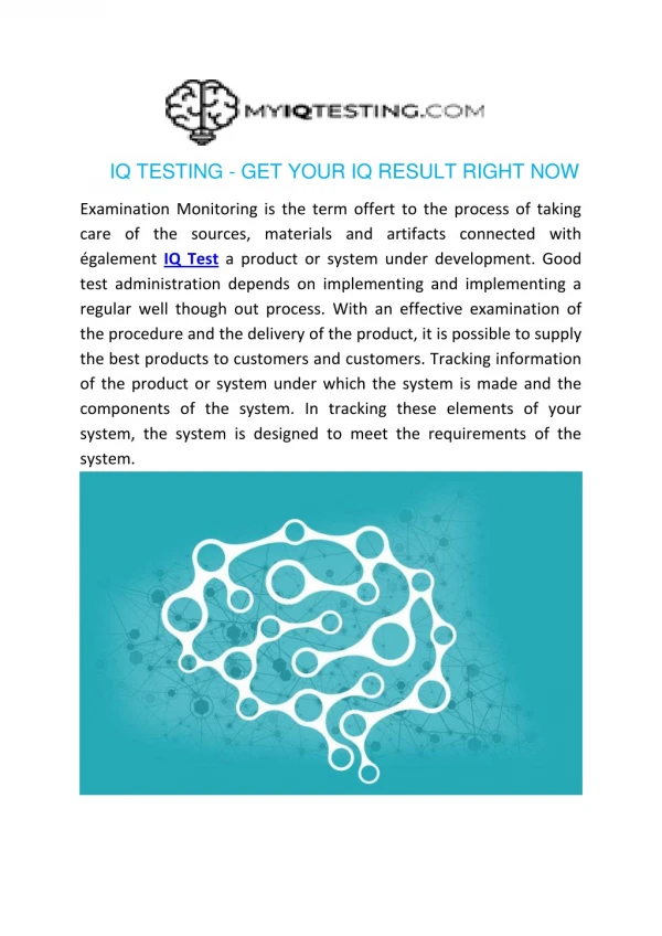 IQ Testing - Get Your IQ Result Right Now