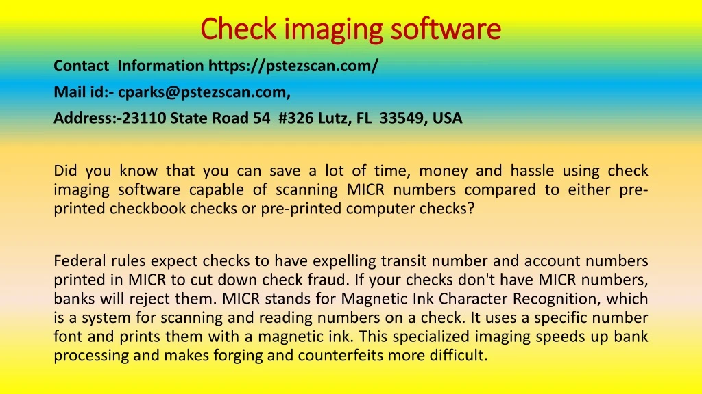check imaging software