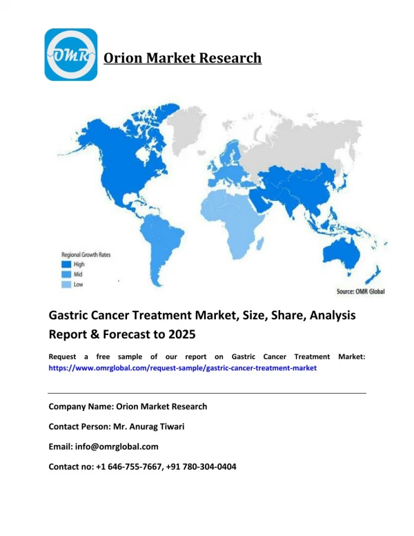 Gastric Cancer Treatment Market Size, Share & Forecast To 2025