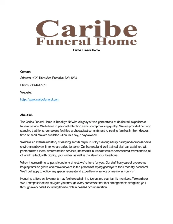 Caribe Funeral Home