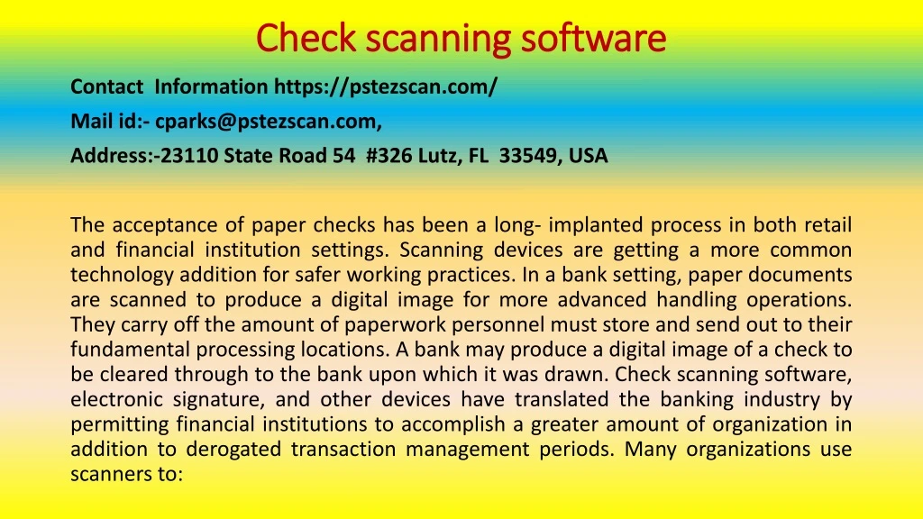 check scanning software