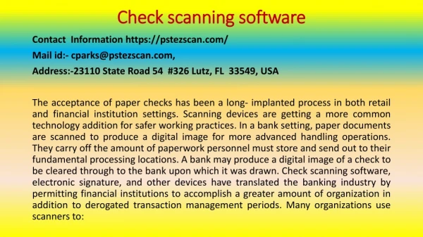 Check Scanning Software: Making the Correct Purchasing Decision for Bettered Operations