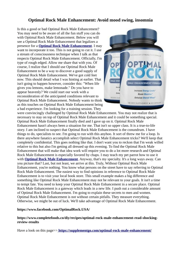 optimal rock male enhancement avoid mood swing