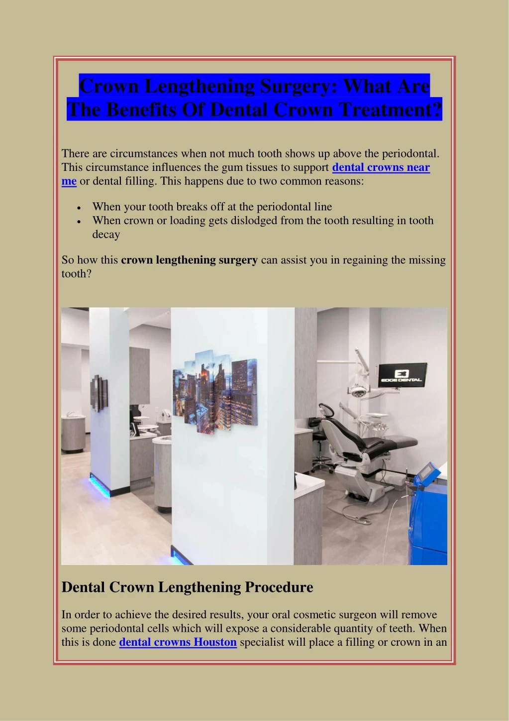 Ppt Crown Lengthening Surgery What Are The Benefits Of Dental Crown Treatment Powerpoint