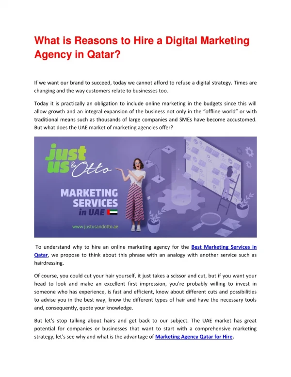 Hire Best Qatar Marketing Services