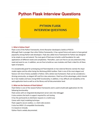 Python Flask Interview Questions - slide 1