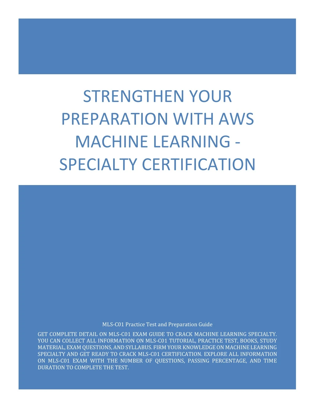 strengthen your preparation with aws machine