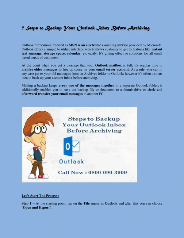 7 steps to backup your outlook inbox before