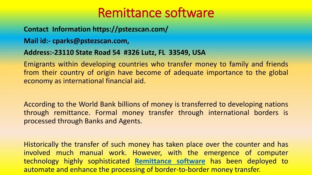 remittance software