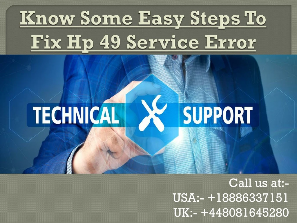 know some easy steps to fix hp 49 service error