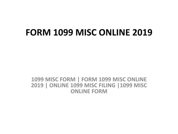 Form 1099 Misc Online 2019