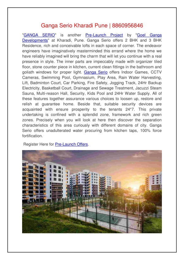 ganga serio kharadi pune 8860956846