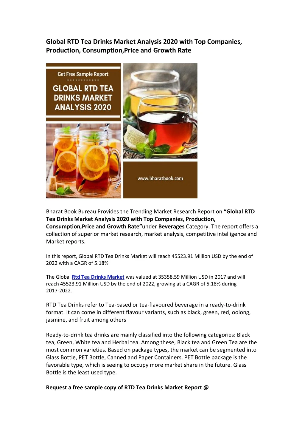 global rtd tea drinks market analysis 2020 with