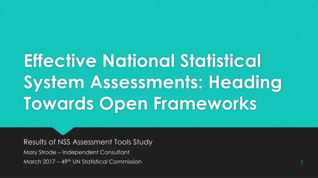 effective national statistical system assessments heading towards open frameworks