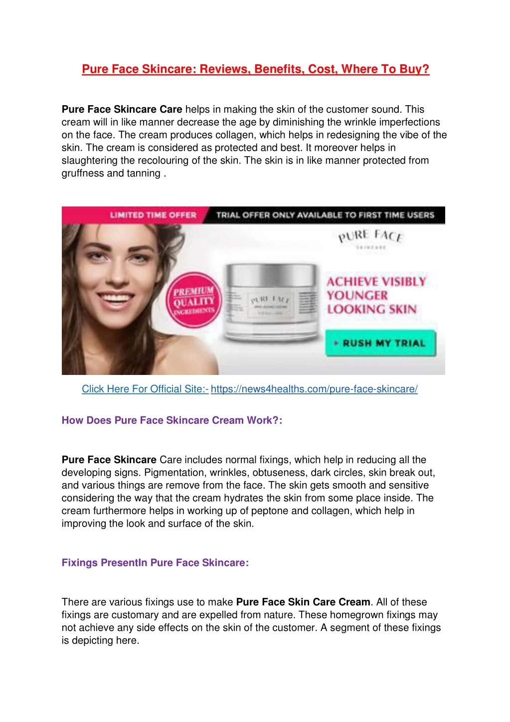 pure face skincare reviews benefits cost where