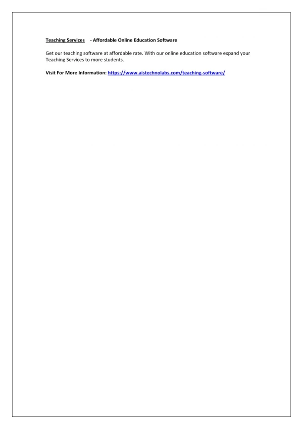 teaching services