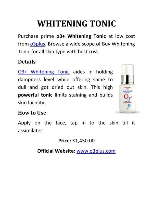 whitening tonic